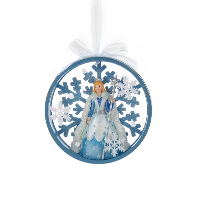 Kurt S. Adler 4.5" Ice Palace Snowflake Princess Disc Christmas Ornament - Blue