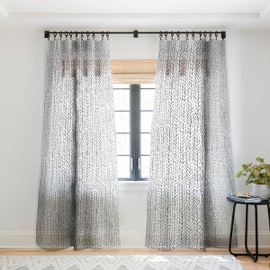 Ninola Design Wool Braids Drawing Single Panel Sheer Window Curtain - Deny Designs - 1 of 4