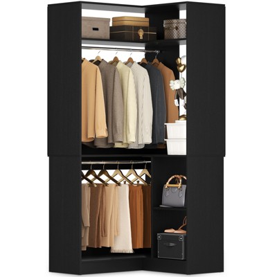 Besiost Corner Closet Organizer with Shelves, Freestanding Closet System