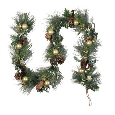 Northlight 6ft Long Needle Pine with Winter Foliage and Stars Christmas Garland - Unlit