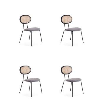Set of 4 Jardin Dining Chairs with Upholstered Seating - Manhattan Comfort