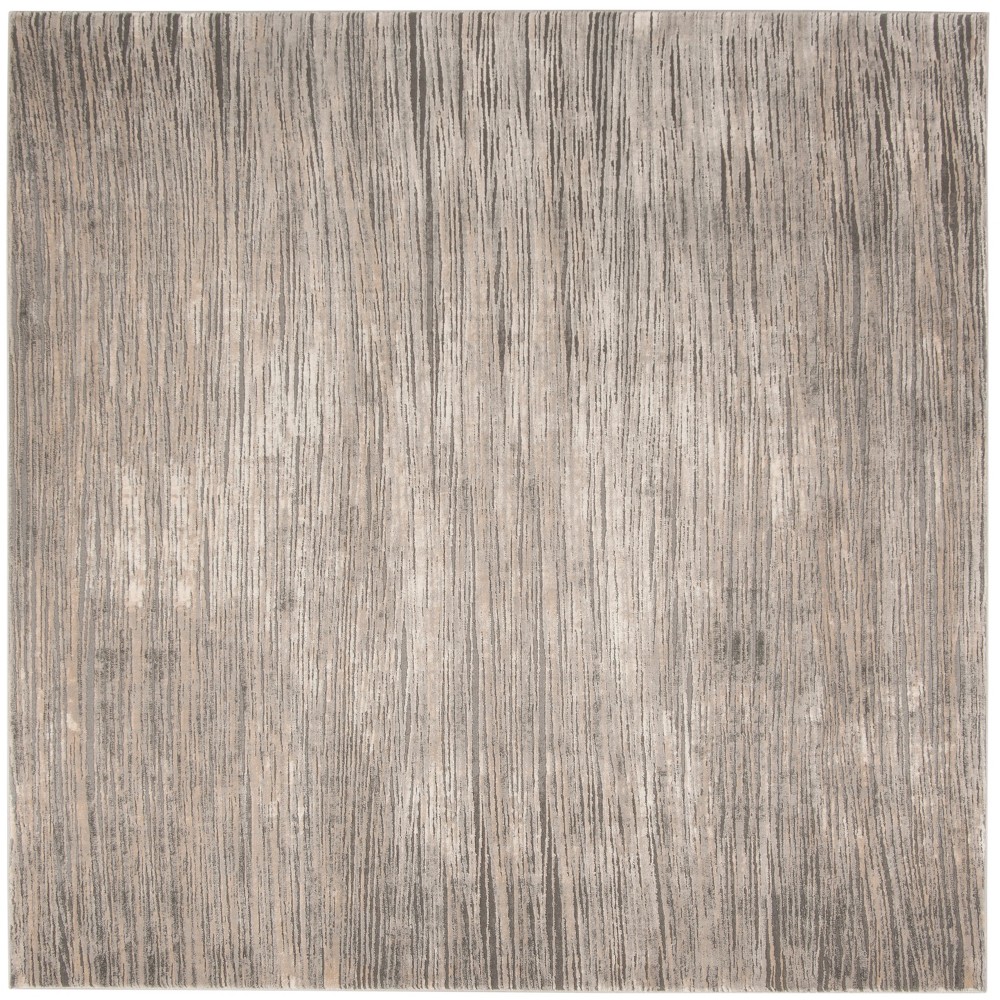 6'7inx6'7in Solid Square Area Rug Ivory/Gray - Safavieh