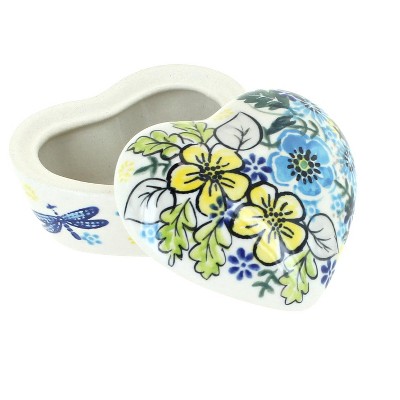 Blue Rose Polish Pottery Alyssa Small Heart Box