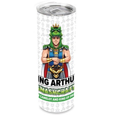 SMASHCRAFT 20 ounce Stainless Steel Double Walled Insulated Travel Tumbler Coffee Mug Cup, King Arthur Comic