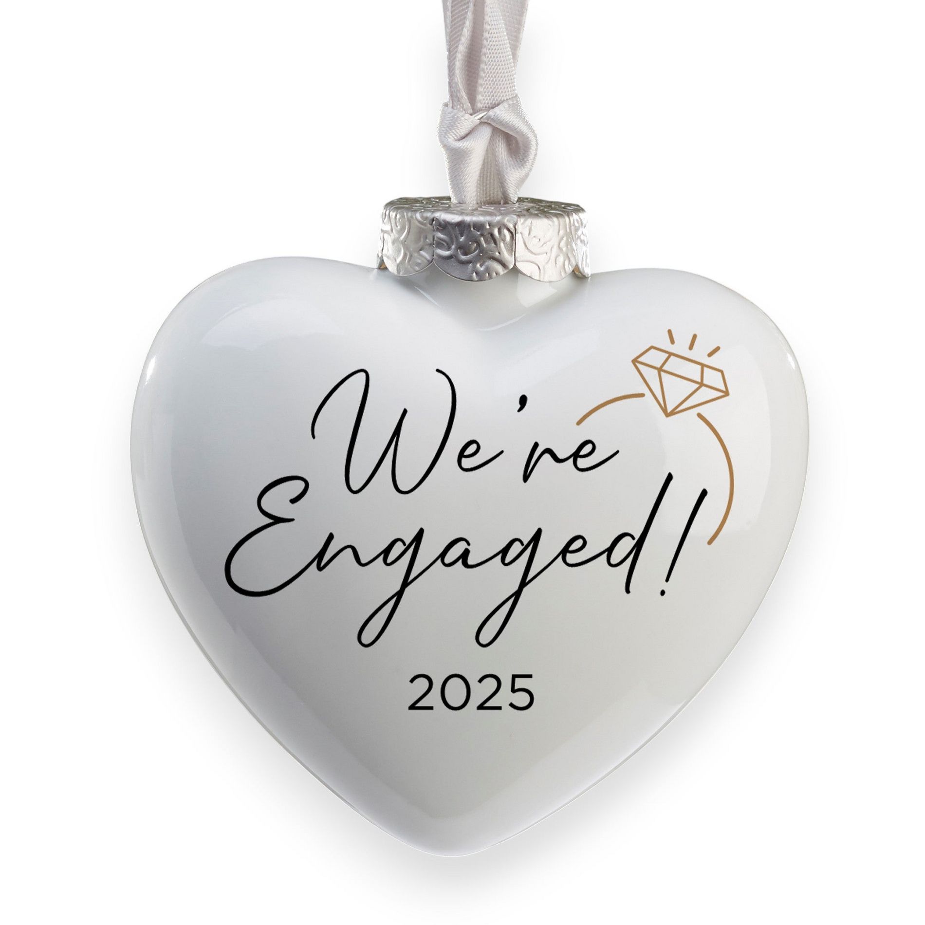 Personalization Mall We're Engaged Deluxe Heart Ornament