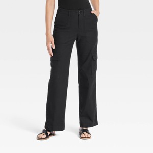 Women's Mid-Rise Straight Leg Utility Cargo Pants - Universal Thread™ - 1 of 3