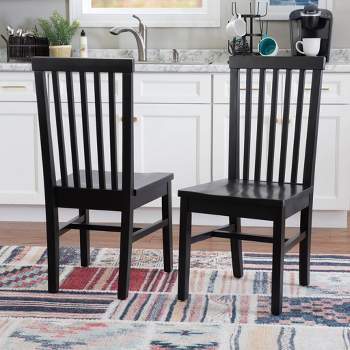 Set of 2 Percival Solid Wood Slat Back Side Chairs Linon