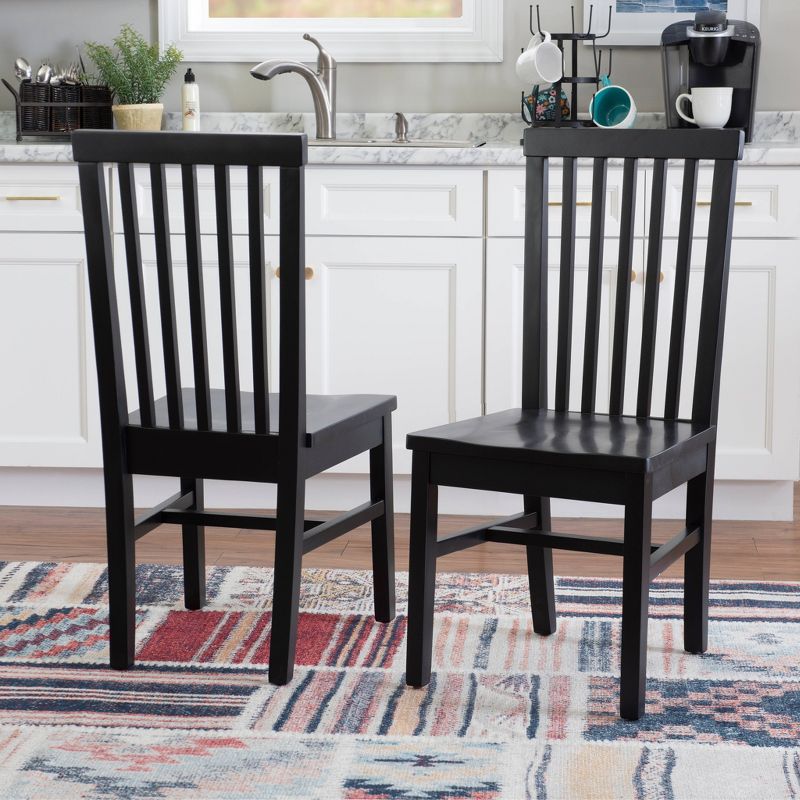 Set of 2 Percival Solid Wood Slat Back Side Chairs Linon, 1 of 13