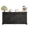 Buffet Cabinet, 65" Large Kitchen Storage Cabinet With 3 Drawers And 4 Doors, Wood Coffee Bar Cabinet Buffet Table, Wine Bar Storage Cabinet,Gray - 3 of 4