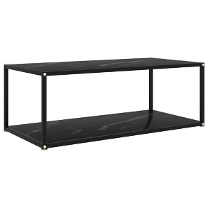 vidaXL Coffee Table Black Tempered glass, powder-coated steel Medium - 1 of 4