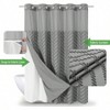 Grey Hotel Grade Boho Shower Curtain with Snap - in Liner, 71Wx80H, Water Repellent Chevron Stripe, See Through Top Window - 2 of 2