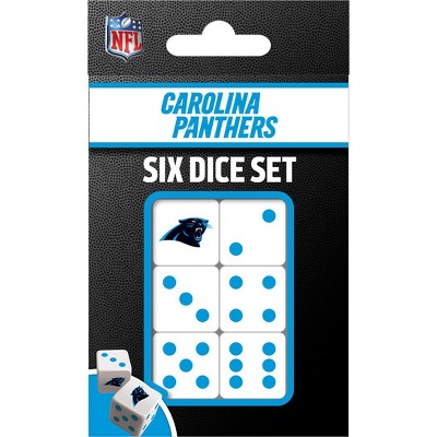 MasterPieces Officially Licensed NFL Carolina Panthers - 6 Piece D6 Gaming Dice Set Ages 6 and Up