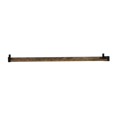 Solid Wood Industrial Bracket Ledge Wall Shelf Metal Driftwood - InPlace