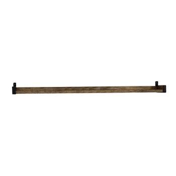 24" Solid Wood Industrial Bracket Ledge Wall Shelf Metal Driftwood - InPlace