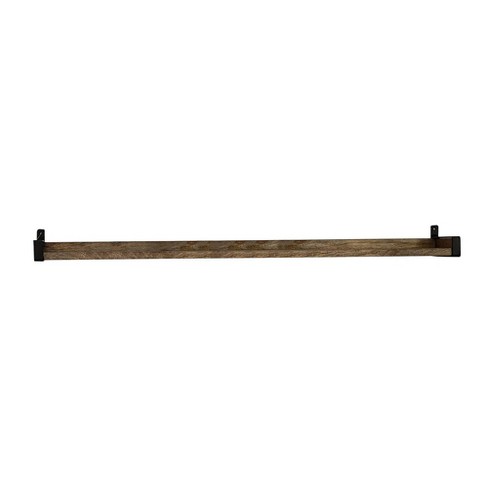 24" Solid Wood Industrial Bracket Ledge Wall Shelf Metal Driftwood - InPlace: Easy Install, Open Shelving - image 1 of 4