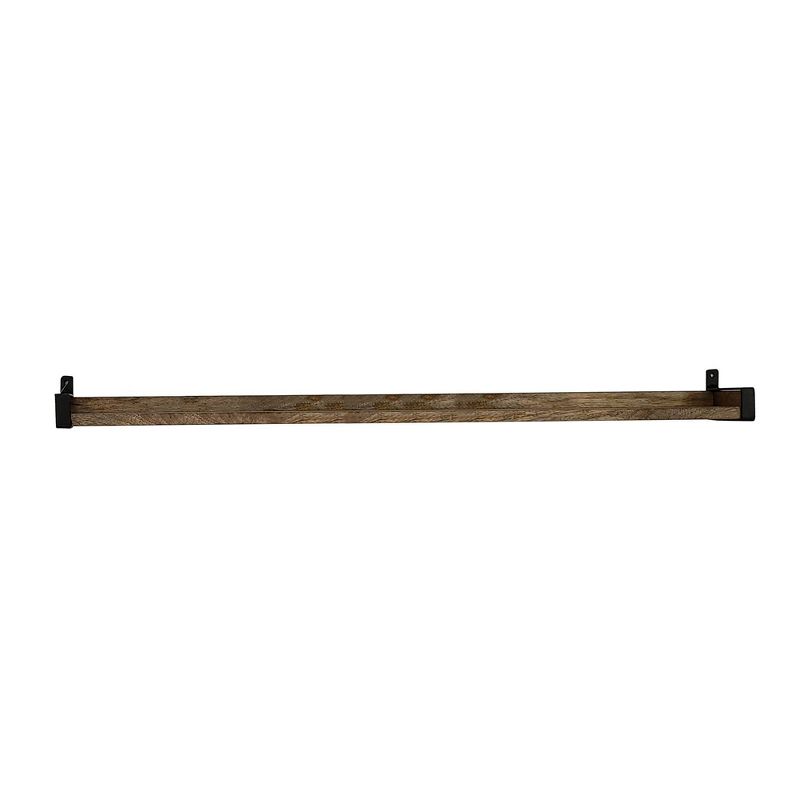 24&#34; Solid Wood Industrial Bracket Ledge Wall Shelf Metal Driftwood - InPlace, 1 of 6
