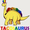 Adult Design By Humans Tacos Dinosaur Tacosaurus Rainbow Pride By JuTrading T-Shirt - 2 of 2