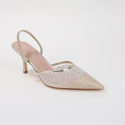 Berness Women's Cara Rhinestone Slingback Heels