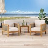 NicBex Acacia Wood Lounge Chair, Outdoor Patio Chairs, Outdoor Wicker Decoration Modern Outdoor Recliner Chair for Garden, Brown+Beige - 4 of 4