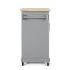 2 Doors 1 Storage Drawer Kitchen Island Utility Storage Cart with wheels-Christopher Knight Home - 3 of 4