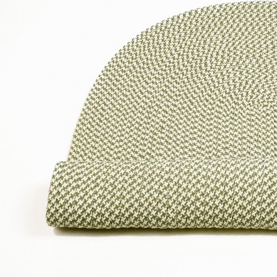 Colonial Mills Milton Houndstooth Tweed Braided Rug, Moss Green 20" x 30", Oval Shape