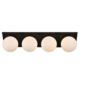 Elegant Lighting Jillian 4 light Black and frosted white Bath Sconce - 1 of 4