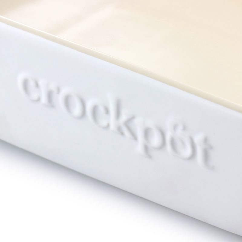Crockpot Artisan 4 Quart Rectangular Stoneware Bake Pan in Cream, 4 of 7