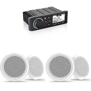 Fusion MS-RA70NSX Marine Entertainment System with Bluetooth, NMEA 2000, and Sirius/Xm Ready with Bluetooth with Fusion 2 Pair EL-F653W EL Series 6... - 1 of 4