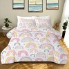 Boersma Rainbow Pattern Comforter Set Full Size – Pink & Yellow Starry Rainbow Bedding 3-Piece with 1 Comforter & 2 Pillow Shams for Women Girls - 2 of 4