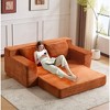 TiramisuBest Loveseat Sofa with Deep Seat, Reversible, Modern Corduroy Convertible Sofa Bed for Living/Bedroom, Dark Grey - 3 of 4