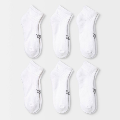 Women's Cushioned 6pk Ankle Athletic Socks - All In Motion™ White 4-10 ...