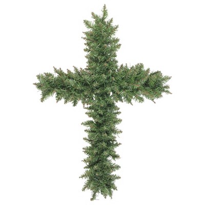 Northlight 22 Unlit Green Pine Artificial Cross Shape With Ground Stake Christmas  Wreath : Target