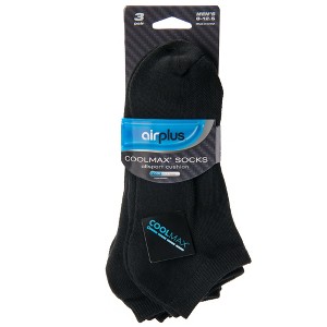 Airplus Men's No Show CoolMax Cushioned Socks, White, Large, 3 Pairs - 1 of 2
