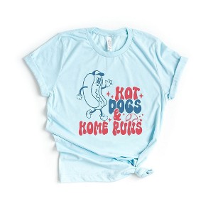 Simply Sage Market Women's Hot Dogs And Home Runs Short Sleeve Graphic Tee - 1 of 4