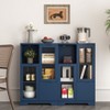 MDF painted Cabinet with Glass Doors and drawer, open storage space, White ,Bedroom, Living room - 3 of 4