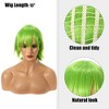 Unique Bargains Women's Wigs with Wig Cap 13" Green - 3 of 4