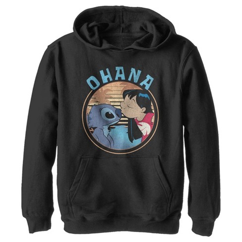 Boy's Lilo & Stitch Ohana and a Kiss Pull Over Hoodie - image 1 of 4