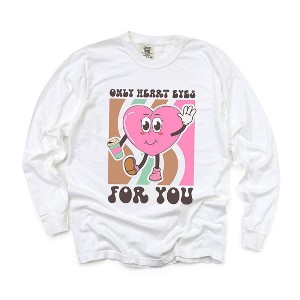 Simply Sage Market Women's Only Heart Eyes For You Long Sleeve Garment Dyed Tee - 1 of 4