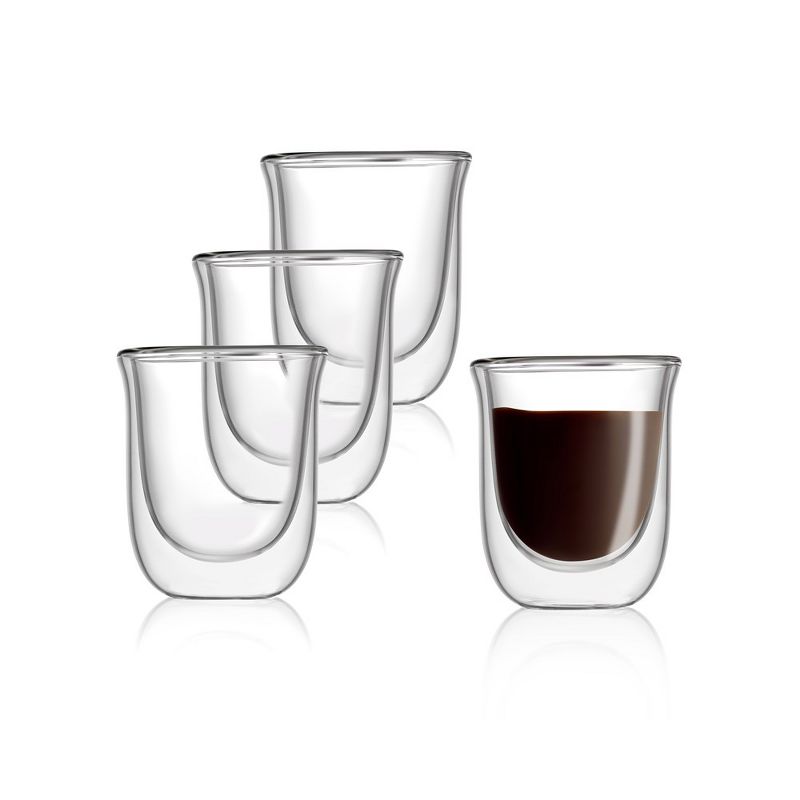 JoyJolt Javaah Double Wall Espresso Glasses - Set of 4 Double Walled Cups - 2-Ounces, 6 of 8
