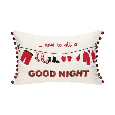 C&F Home Christmas Clothesline 14" x 22" Embroidered Throw Pillow