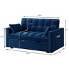 TiramisuBest 4-in-1 Loveseat Sofa Bed with Armrests & Storage Pockets,Black Velvet - 4 of 4