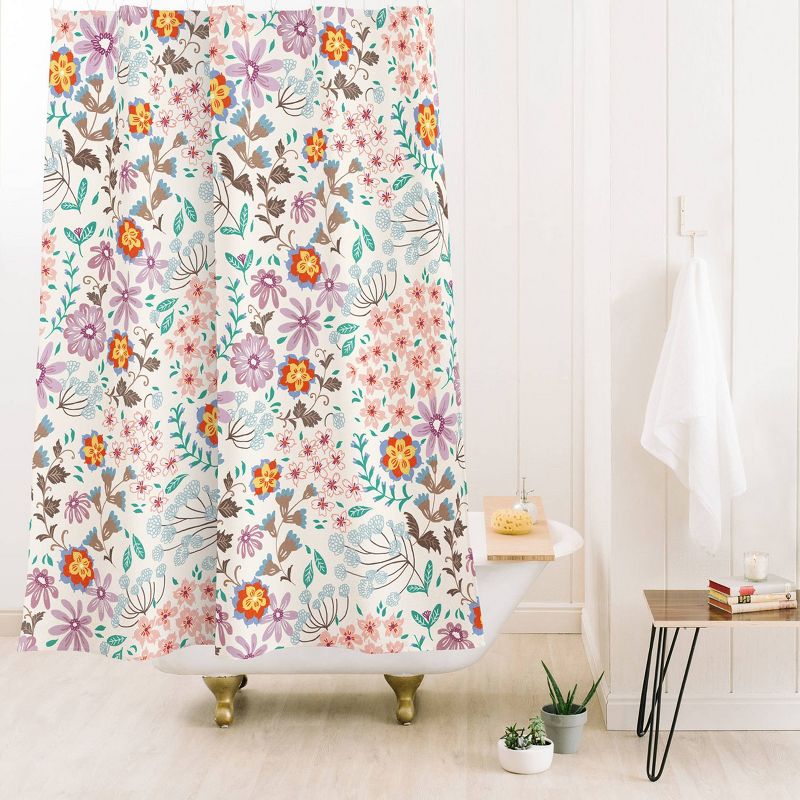 Deny Designs Pimlada Phuapradit Tiny Floral Pastel Shower Curtain, 3 of 4