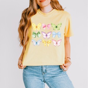 Simply Sage Market Butterflies Coquette Boxy Crop Top - 1 of 4