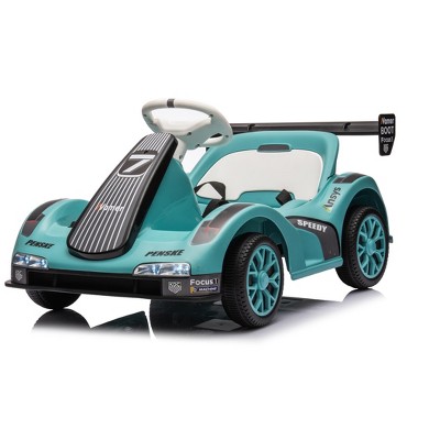 6V Electric Racer Go Kart for Kids - 2.4G Remote Control & Pedal Operation | 2MPH Max Speed with Safety Belt, Music & USB
