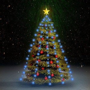 vidaXL Christmas Tree Net Lights with 210 LEDs Blue 82.7" - 1 of 4