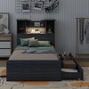 NicBex Twin Bed 85.3" L Modern Wooden Bed Frame with Storage Headboard, 2 Drawers and LED Light for Bedroom, Guest Room, No Box Spring Required - 2 of 4