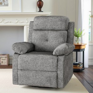 MAYEERTY Limestone Small Swivel Rocker Recliner - Space-Saving Design for Women, Fits Bedroom & Living Room - 1 of 4