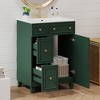Gulches Modern Bathroom Vanity, 24" Forest Green Cabinet, Ceramic Sink, 2 Drawers, Soft-Close Door - 2 of 4