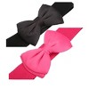 Allegra K Women Elastic Belt Wide Stretchy Cute Bowknot Wedding 2 Pc Beige and Red Fit Waist:24 - 32 inches - 3 of 4