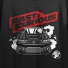 Fast & Furious Race Car Line Art Crew Neck Short Sleeve Women's Black Crop Top - 2 of 4